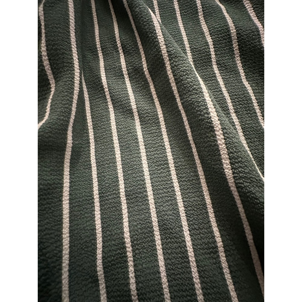Monteau Womens Green Striped Off Shoulder Wide Leg Jumpsuit Size S Belted Lined - Picture 6 of 11
